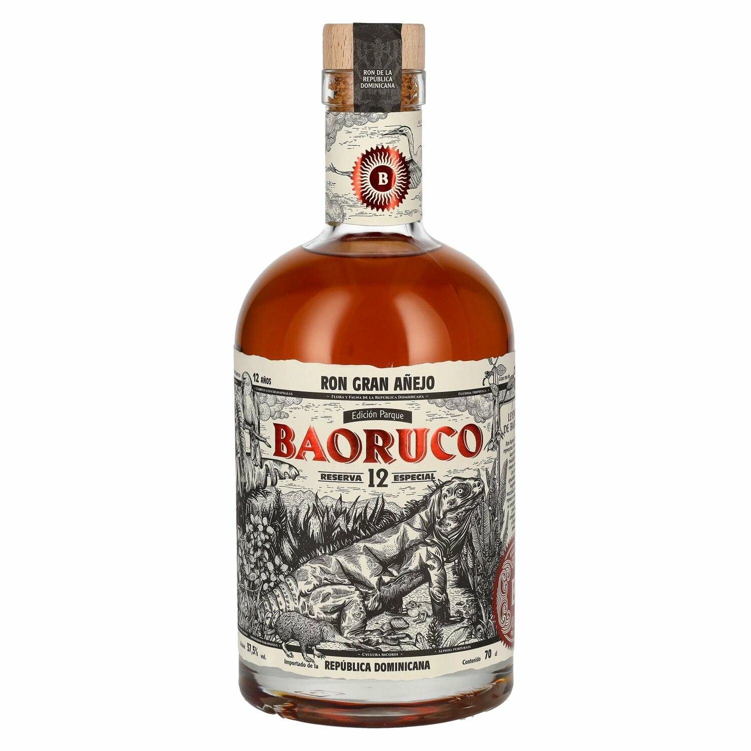 Ron Baoruco Ron Gran Añejo 12 Años Reserva Especial Edición Parque 37,5% Vol. 0,7l