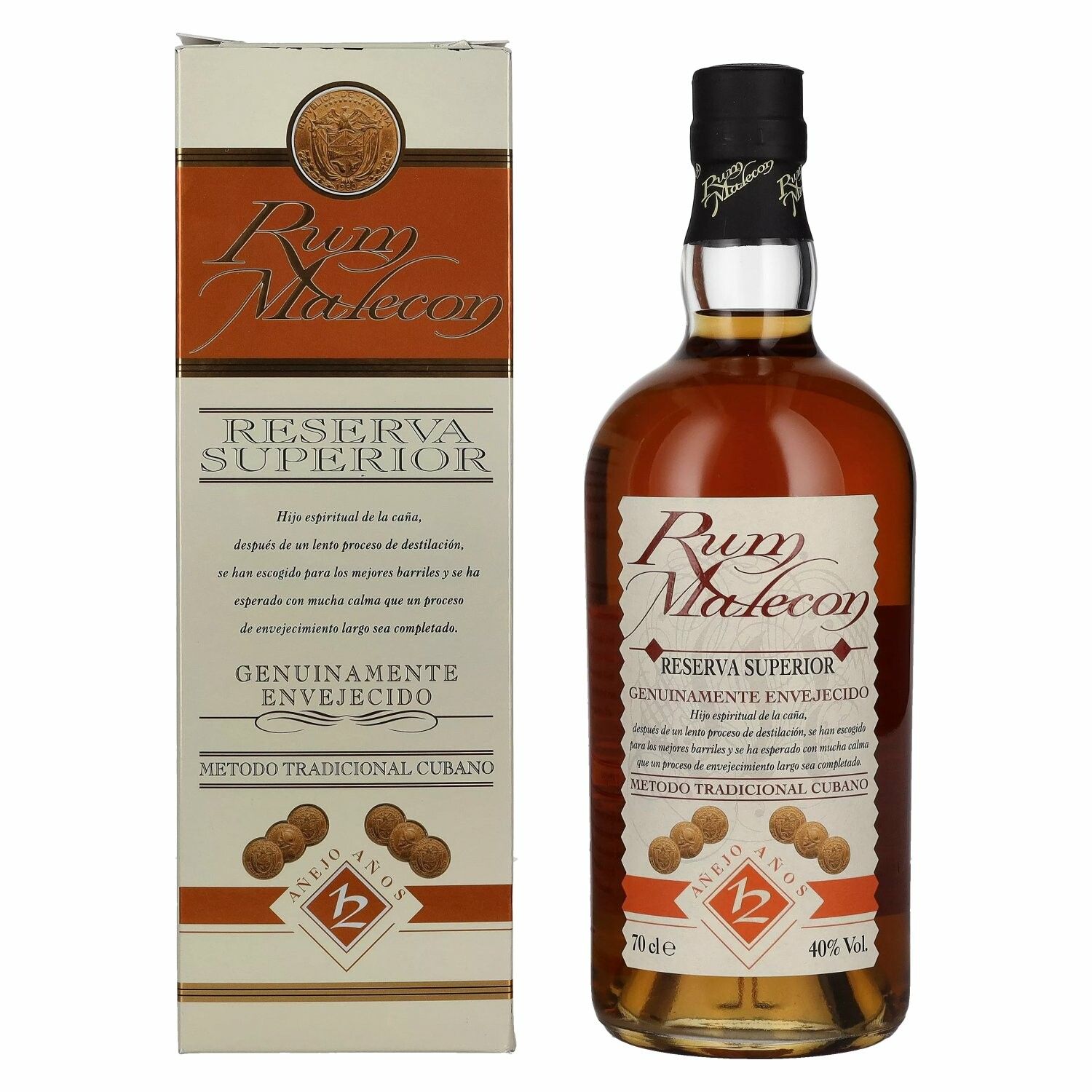 Rum Malecon Añejo 12 Años Reserva Superior 40% Vol. 0,7l in Giftbox