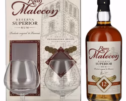 Rum Malecon Añejo 12 Años Reserva Superior 40% Vol. 0,7l in Giftbox with 2 glasses