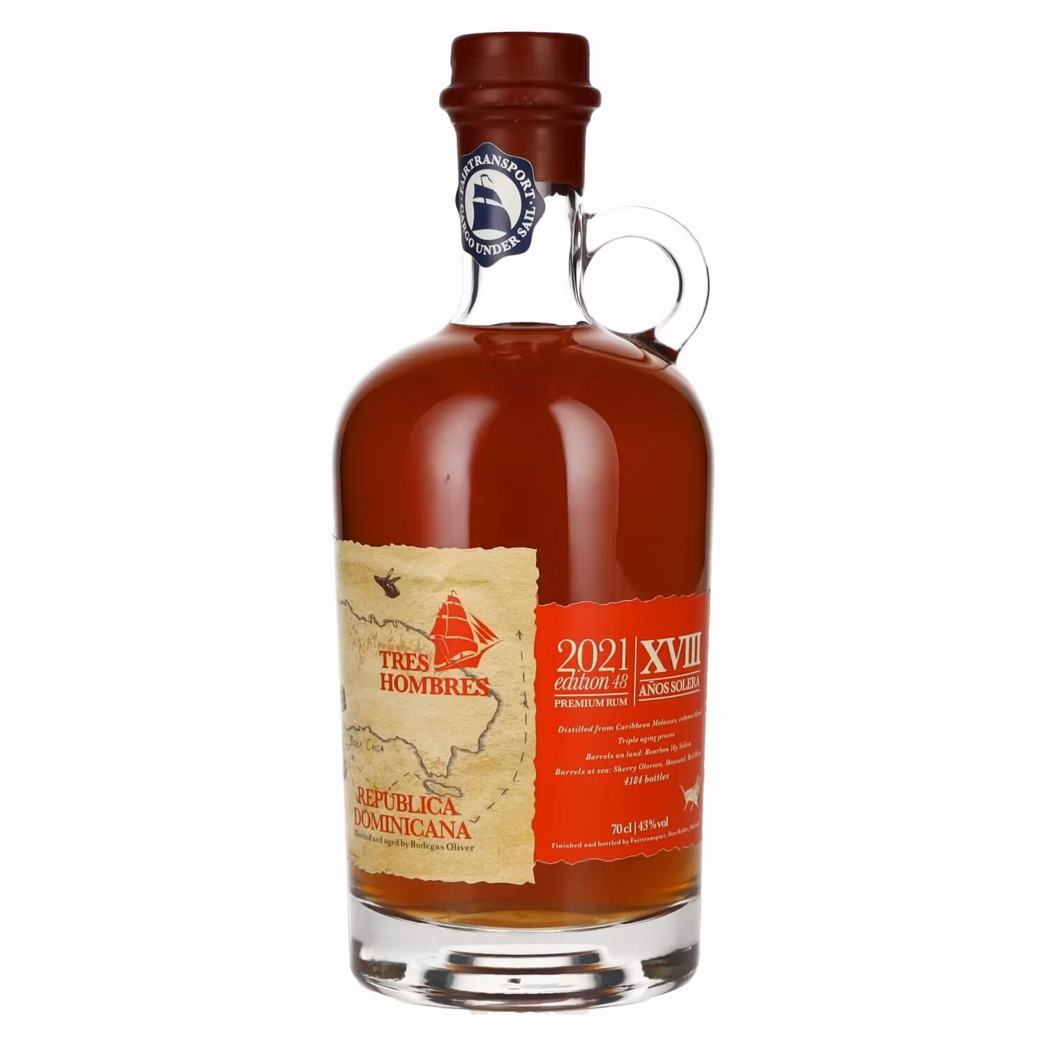 Tres Hombres Republica Dominicana XVIII Años Solera Edition 48 2021 43% Vol. 0,7l