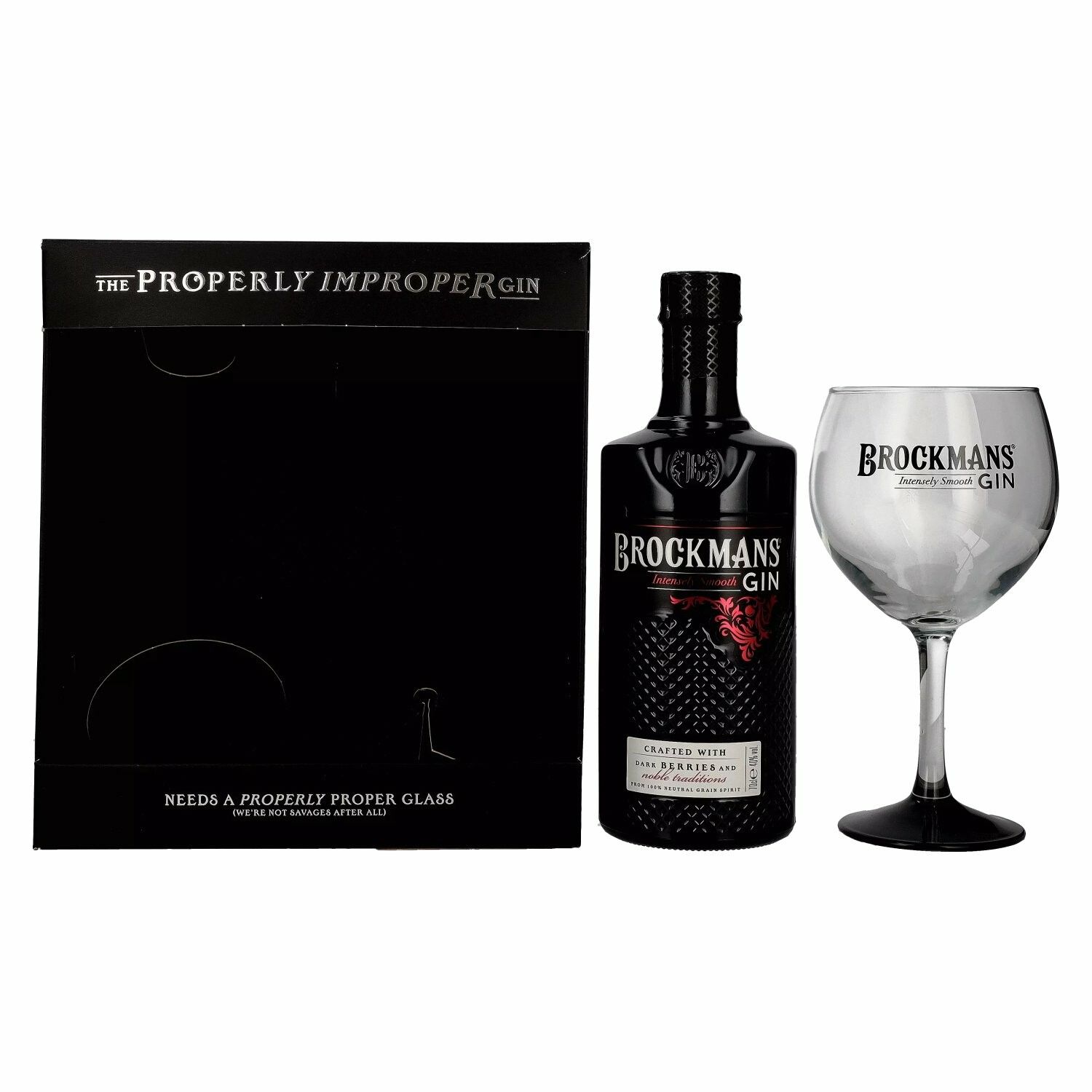 Brockmans Intensly Smooth PREMIUM GIN 40% Vol. 0,7l in Giftbox with glass
