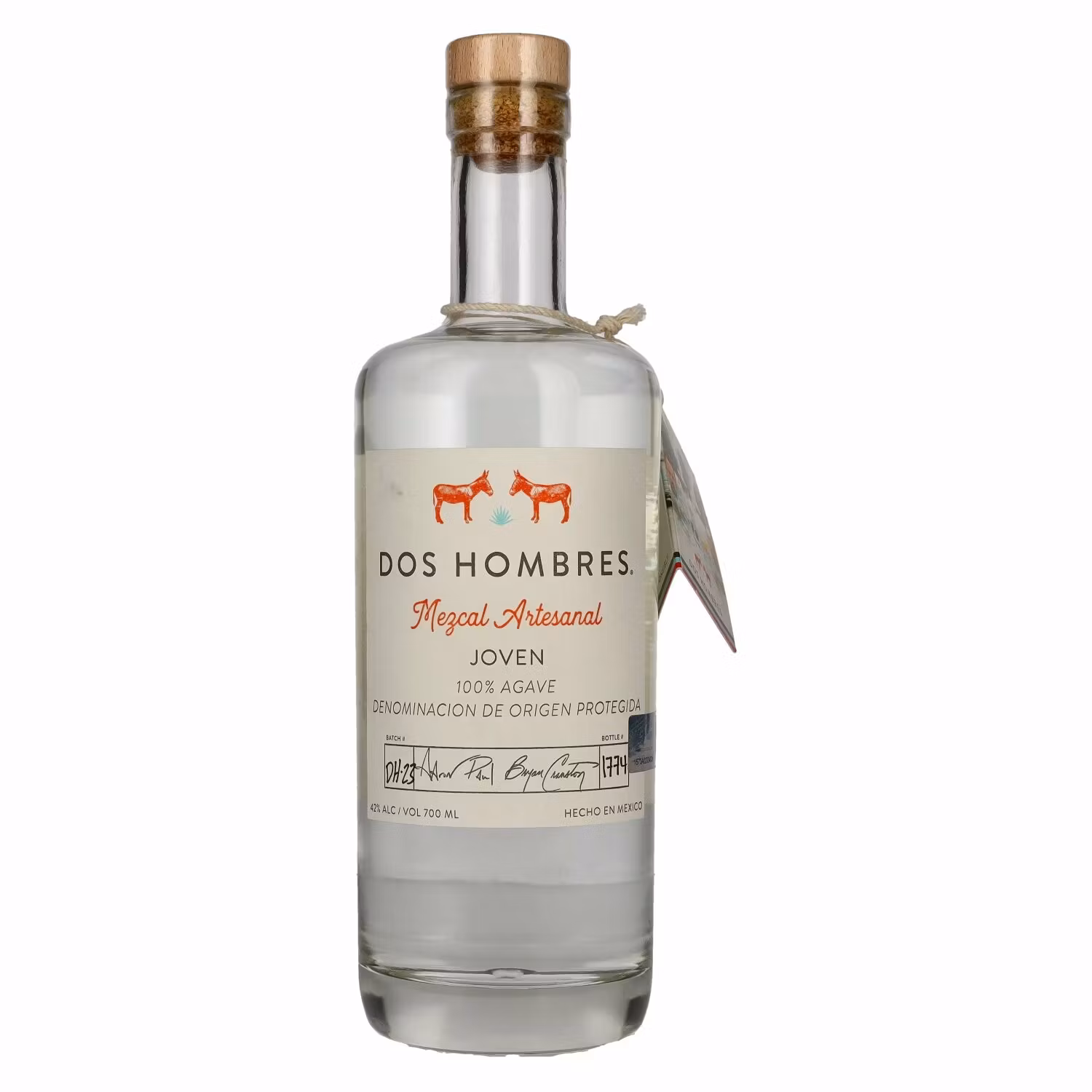 Dos Hombres Mezcal Artesanal JOVEN 100% Agave 42% Vol. 0,7l