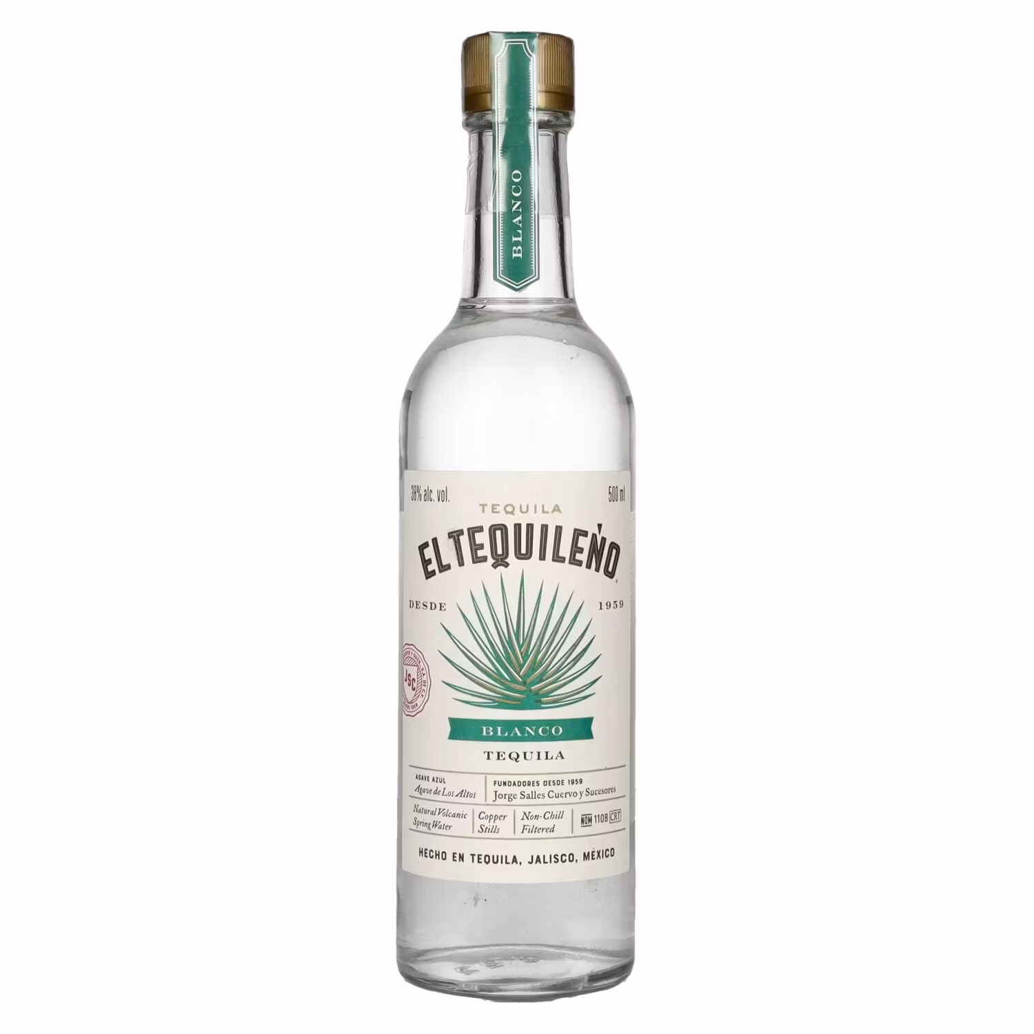 El Tequileño Blanco Tequila 38% Vol. 0,5l