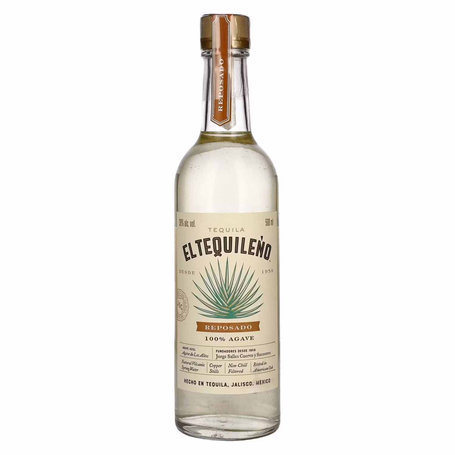 El Tequileño Reposado 100% Agave 38% Vol. 0,5l