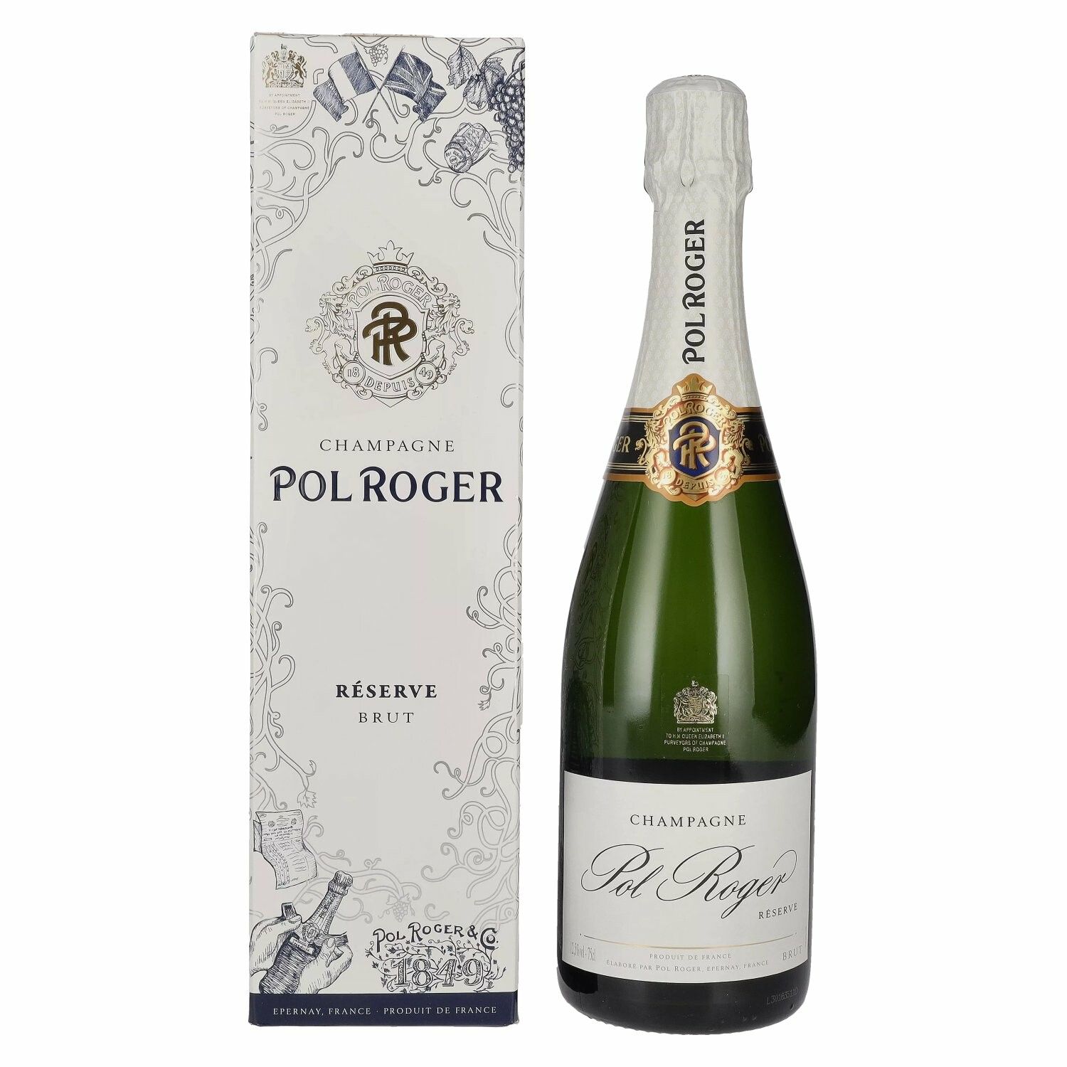 Pol Roger Champagne Réserve Brut 12,5% Vol. 0,75l in Giftbox