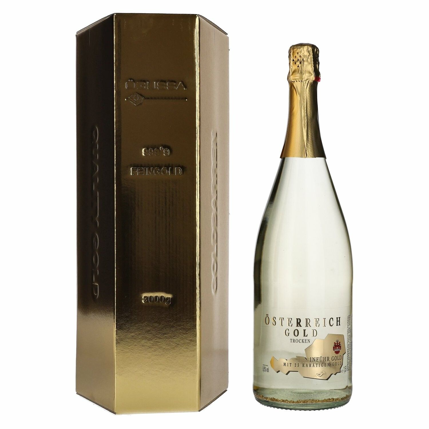 Österreich Gold - with 23 Karat Blattgold 9,5% Vol. 1,5l in Giftbox