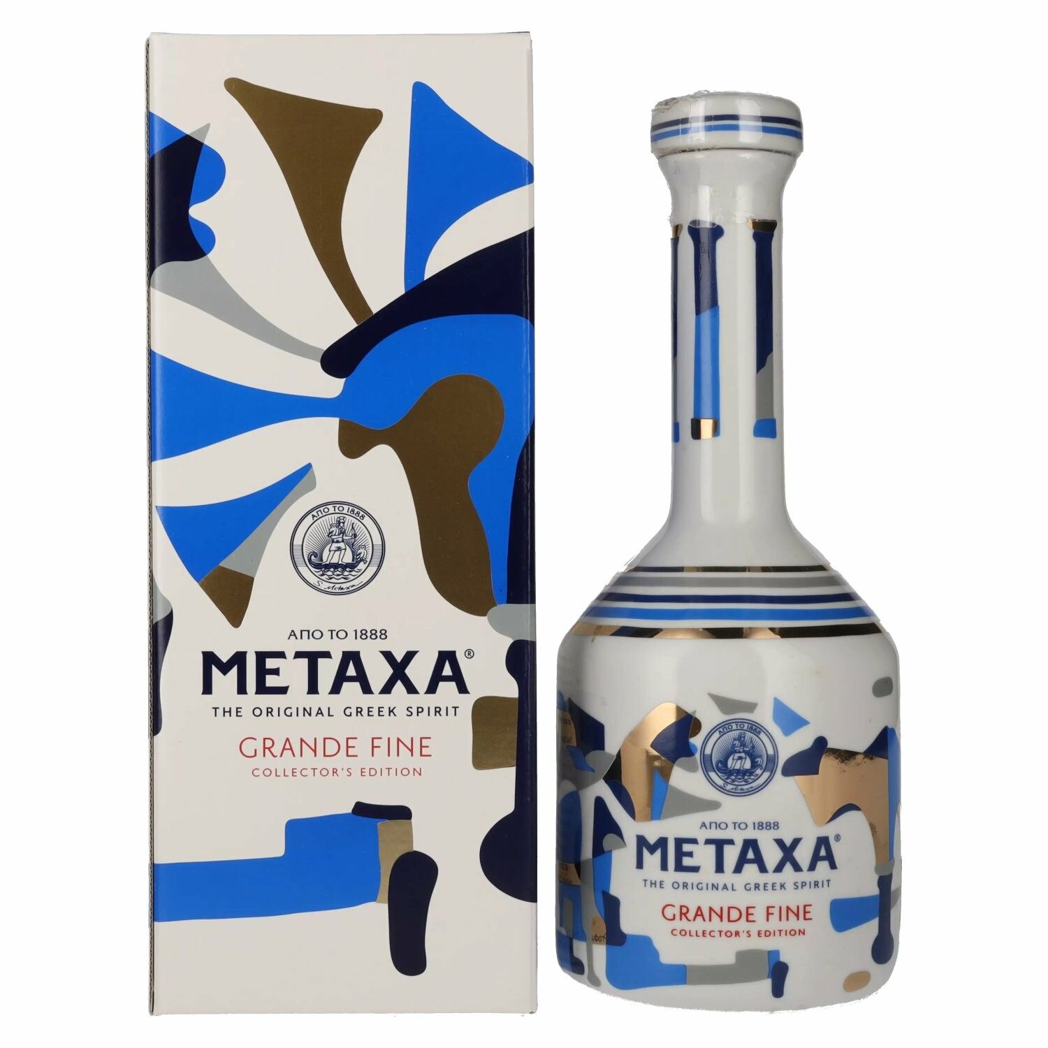 Metaxa GRANDE FINE Collector's Edition Keramikflasche 40% Vol. 0,7l in Giftbox