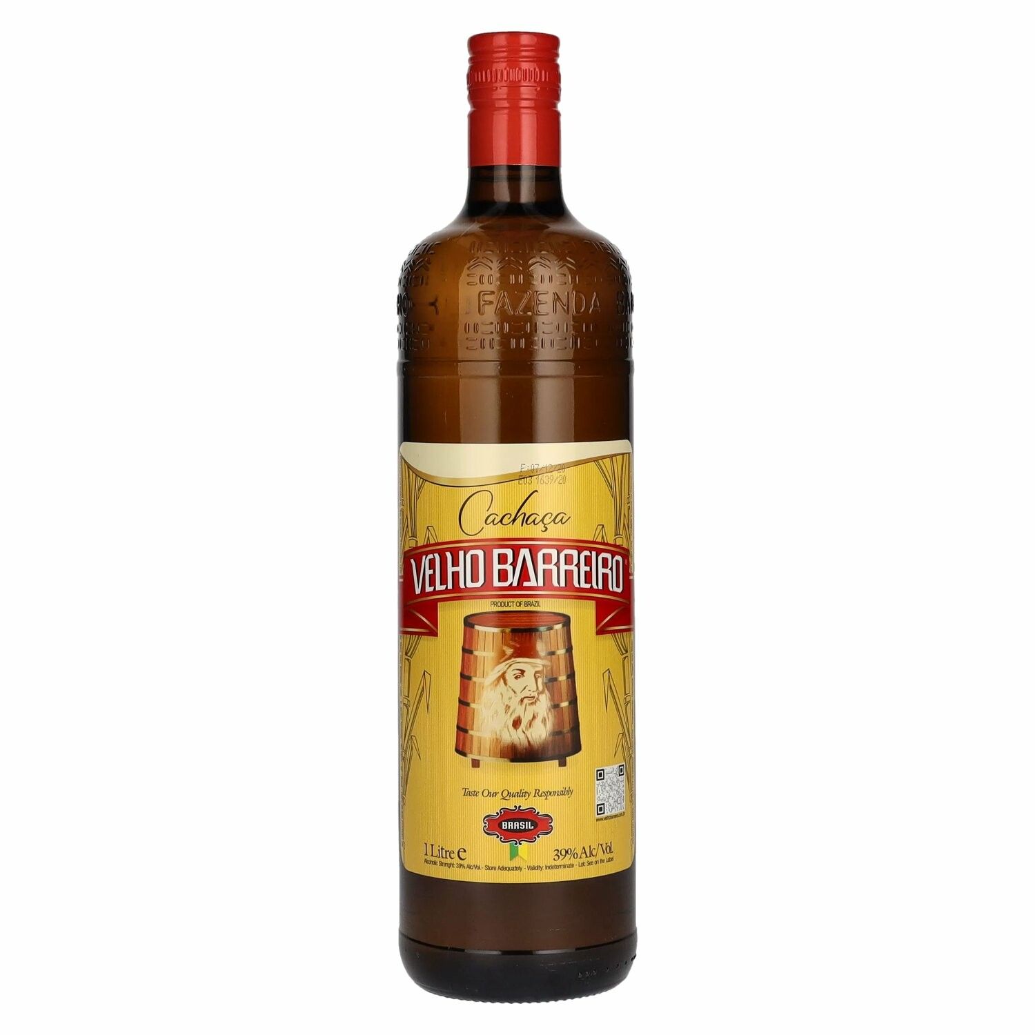 Velho Barreiro Cachaça 39% Vol. 1l