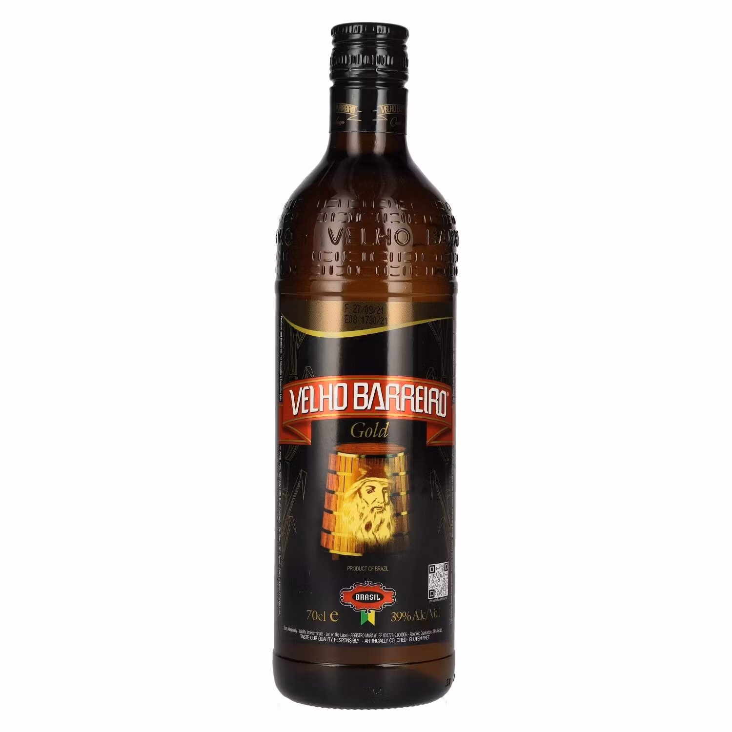 Velho Barreiro GOLD Cachaça 39% Vol. 0,7l