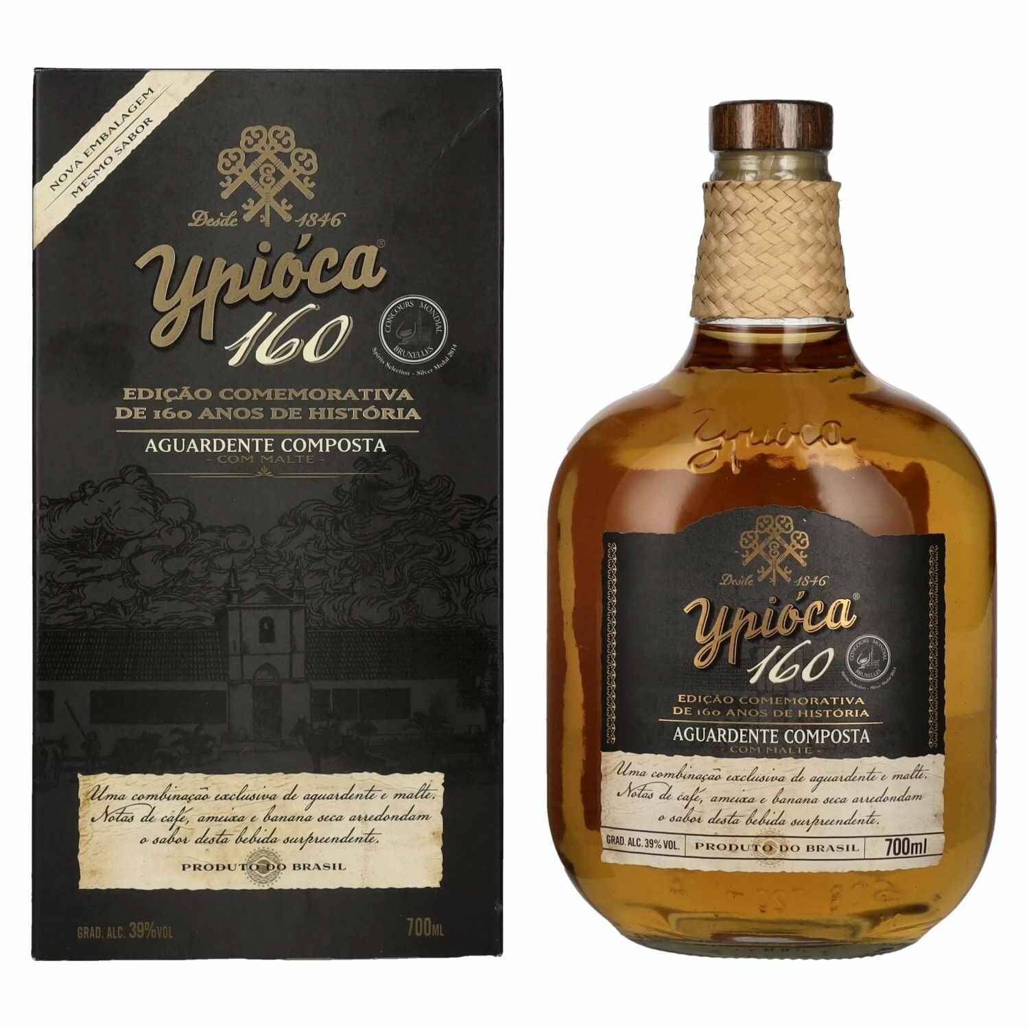 Ypióca 160 Aguardente Composta con Malte 39% Vol. 0,7l in Giftbox