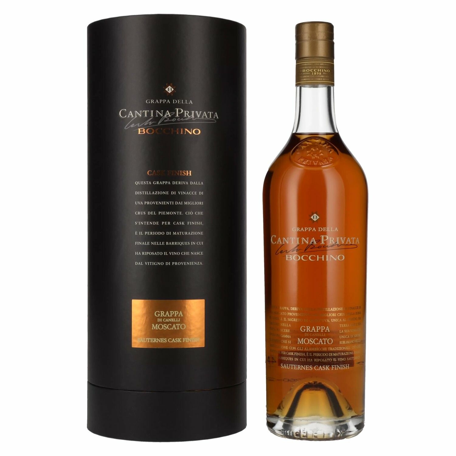 Bocchino Cantina Privata GRAPPA MOSCATO Sauternes Cask Finish 42% Vol. 0,7l in Giftbox