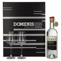 Domenis 1898 STORICA NERA Grappa 50% Vol. 0,5l in Giftbox with 2 glasses