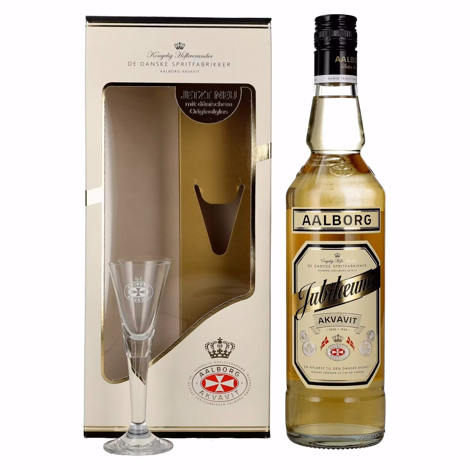 Aalborg Jubiläums Akvavit 40% Vol. 0,7l in Giftbox with glass