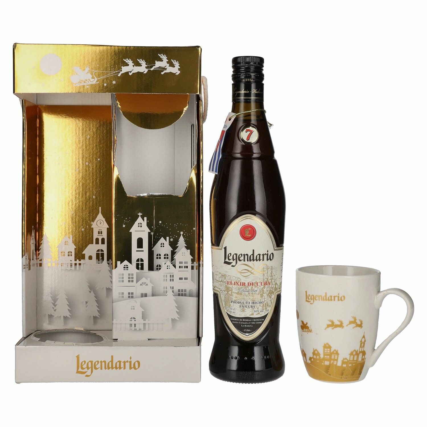 Legendario Elixir de Cuba Christmas Edition 34% Vol. 0,7l in Giftbox with 1 Tasse