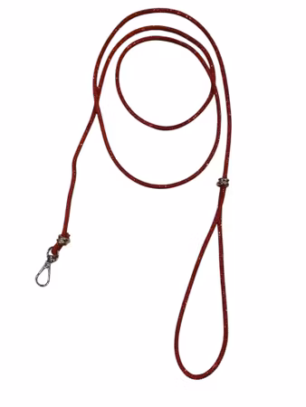 Hemeli Design Utstillingsbånd rød glitter/sølv krok ca 120 cm