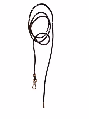 Hemeli Design Utstillingsbånd sort glitter/sølv krok ca110cm