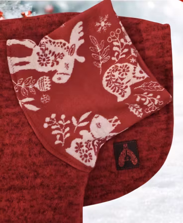 Rødt ulldekken med avtagbart bryst/magebelte S