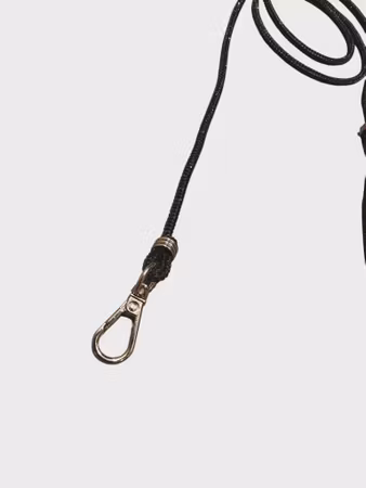 Hemeli Design Utstillingsbånd sort glitter/sølv krok ca100cm