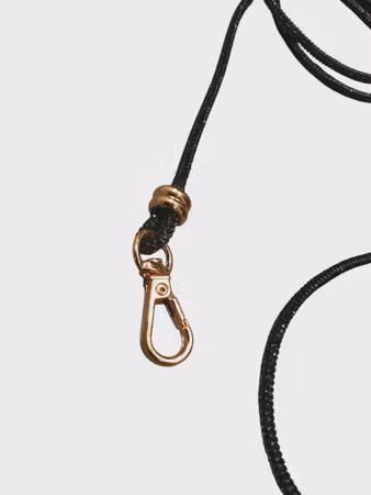 Hemeli Design Utstillingsbånd sort glitter/gull krok ca120cm