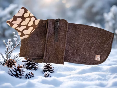 Ulldekken mørk brunt med bryst/magebelte S