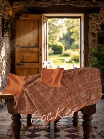 Silkedekken Cognac/Rådyrbrunt rutet M