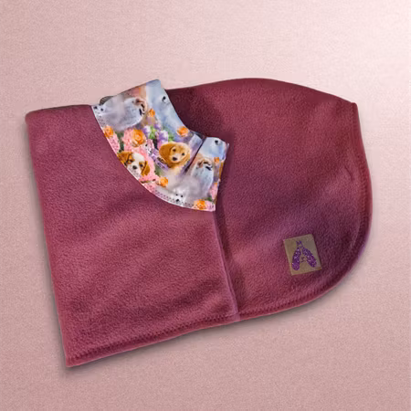Lys plummefarget fleece dekken sett M
