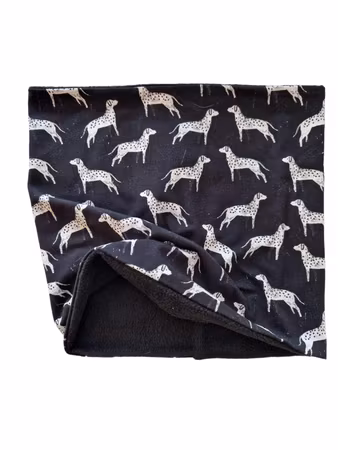 Buff sort med Dalmatiner, one size