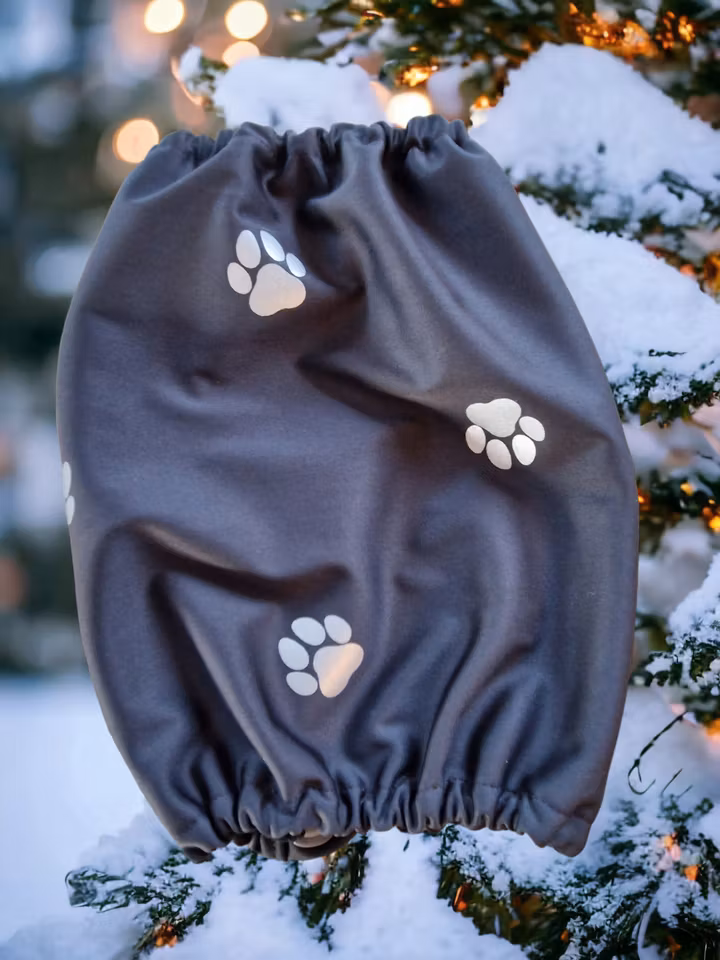 Grått ulldekken med snøstjerner L