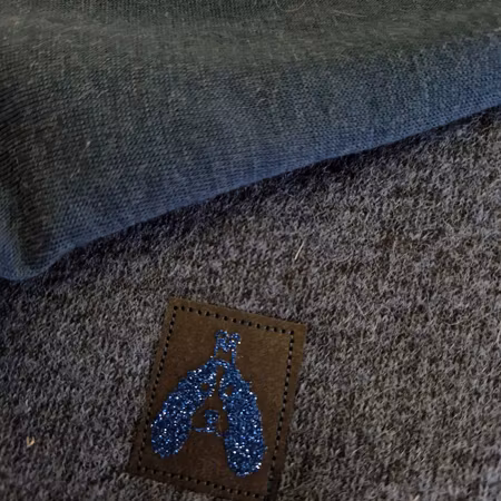Ulldekken  Denimblå L