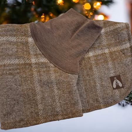 Ulldekken beige rutet L