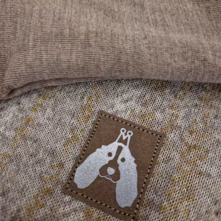Ulldekken beige rutet L