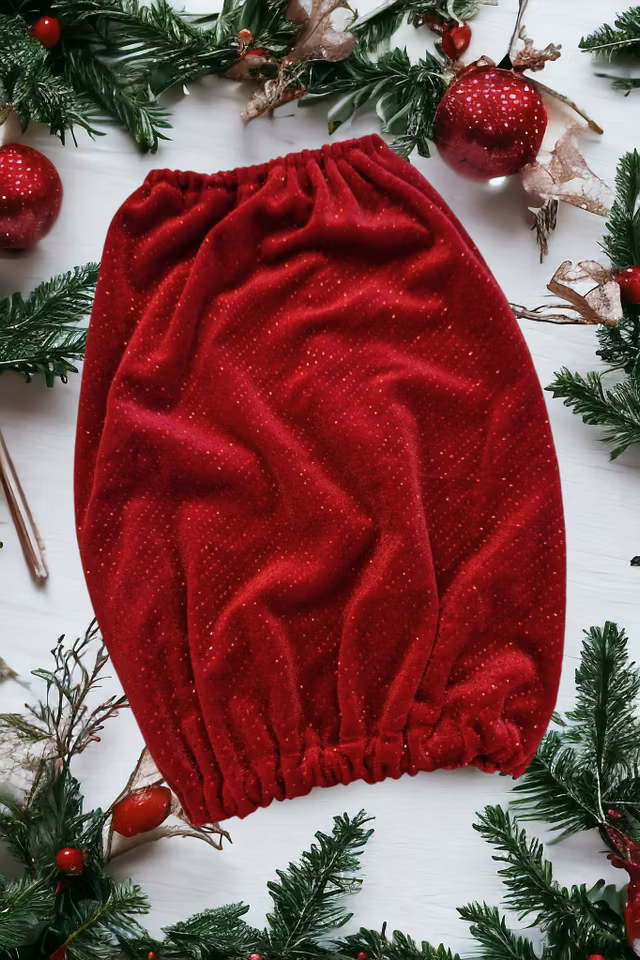 Rød Show ørehette som glittrer M