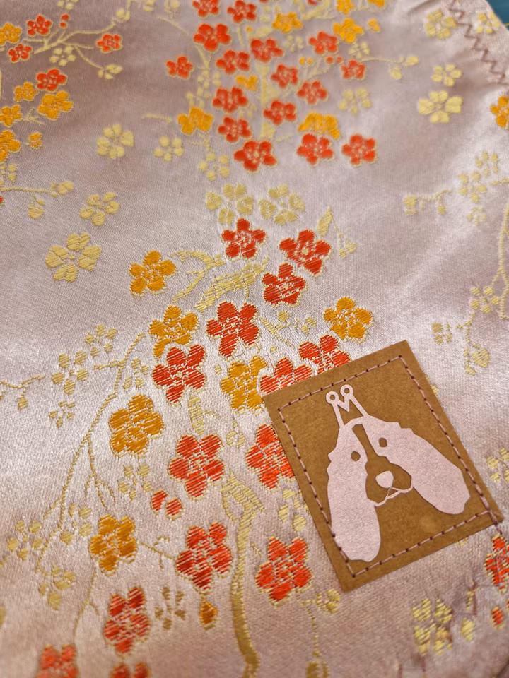 Silkedekken sett tåkerosa brokade M