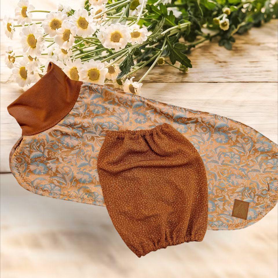 Silkedekken honningfarget silkebrokade M