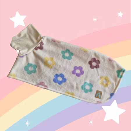 Fleece tørkedekken blomster XS