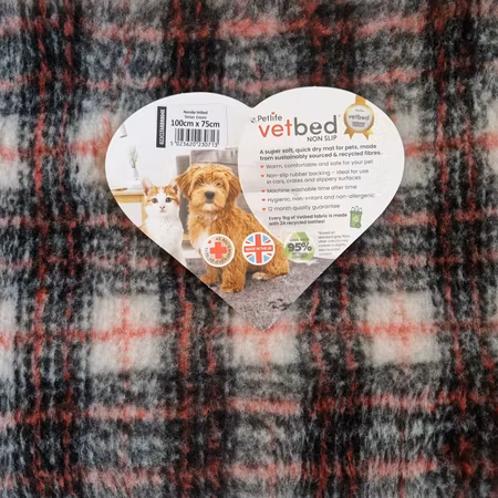 Vet Bed (100x75 cm) Tartan Cream