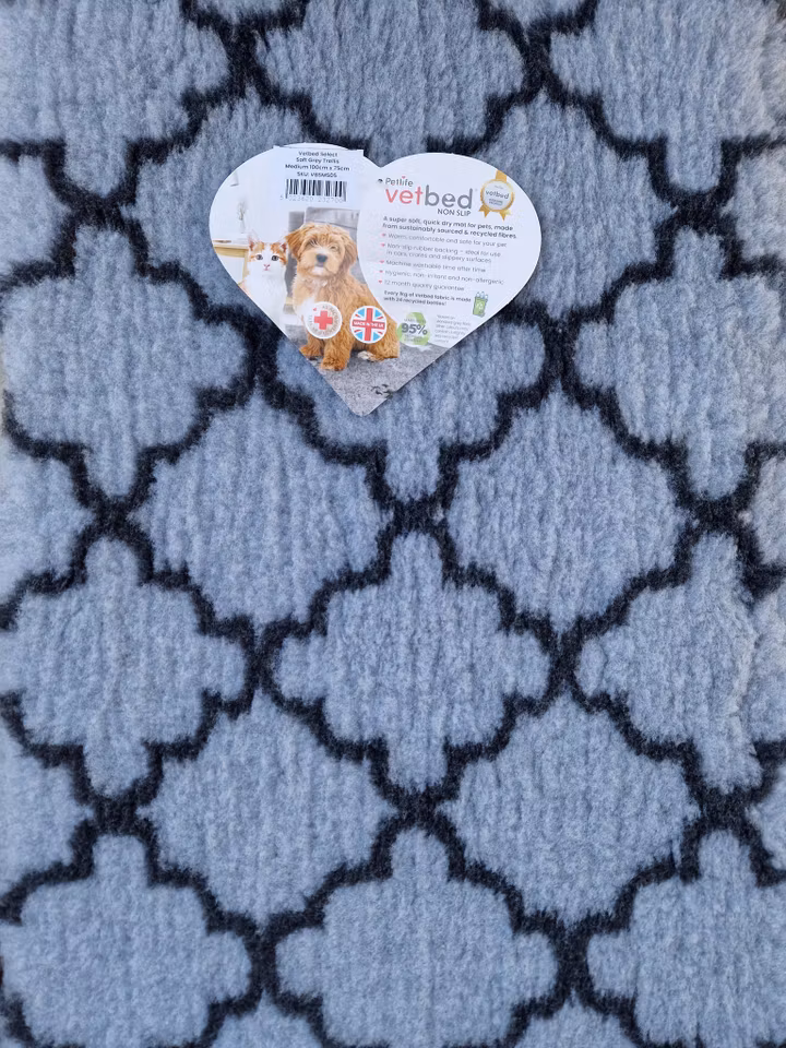 Vet Bed (100x75 cm) Select Charcoal Trellis