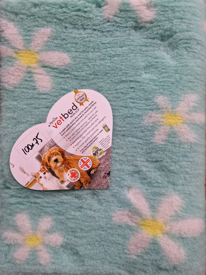 Vet Bed (100x75 cm) Select Mint with Daisies