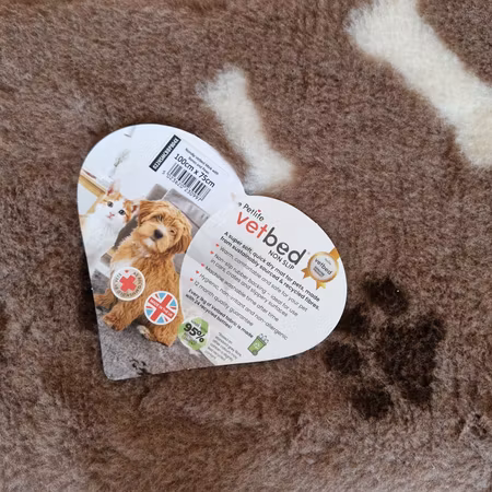 Vet Bed (100x150cm) Mink with Bones and Paws