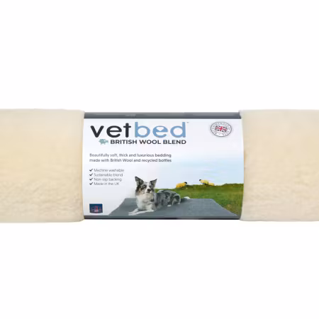 Petlife Vet Bed British Wool Blend Off White (75x100)