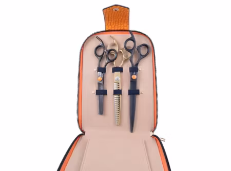 Dezynadog Orange Croc Small Scissor Case – 3 Scissors