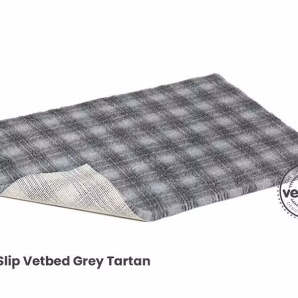 Vet Bed (100x75 cm) Tartan Grey