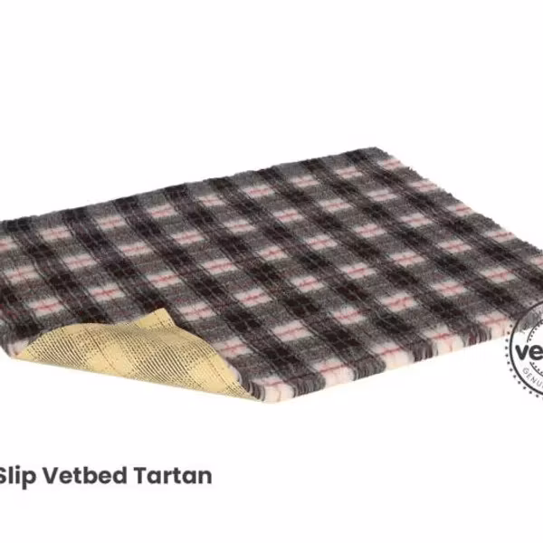 Vet Bed (100x75 cm) Tartan Cream