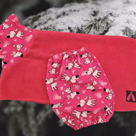 Fleece tørkedekken sett pink XS