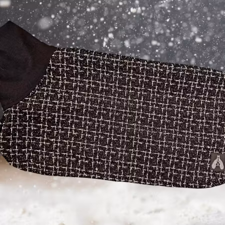 Silkedekken sort/sølv "Chanel" S