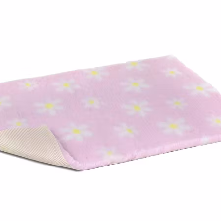 Vet Bed (100x75 cm) Pink with Daisies