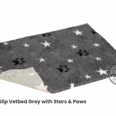 Vet Bed (100x75 cm) Grey With Stars&Paws