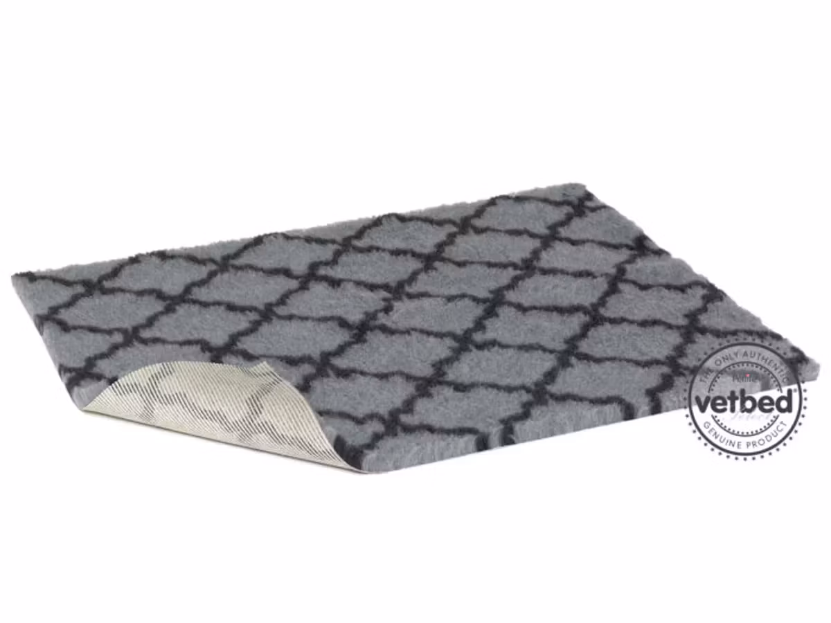 Vet Bed (100x75 cm) Select Charcoal Trellis