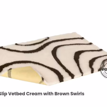 Vet Bed (100x75 cm) Cream with Brown Swirls