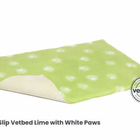 Vet Bed (100x75 cm) Lime Green with White paws
